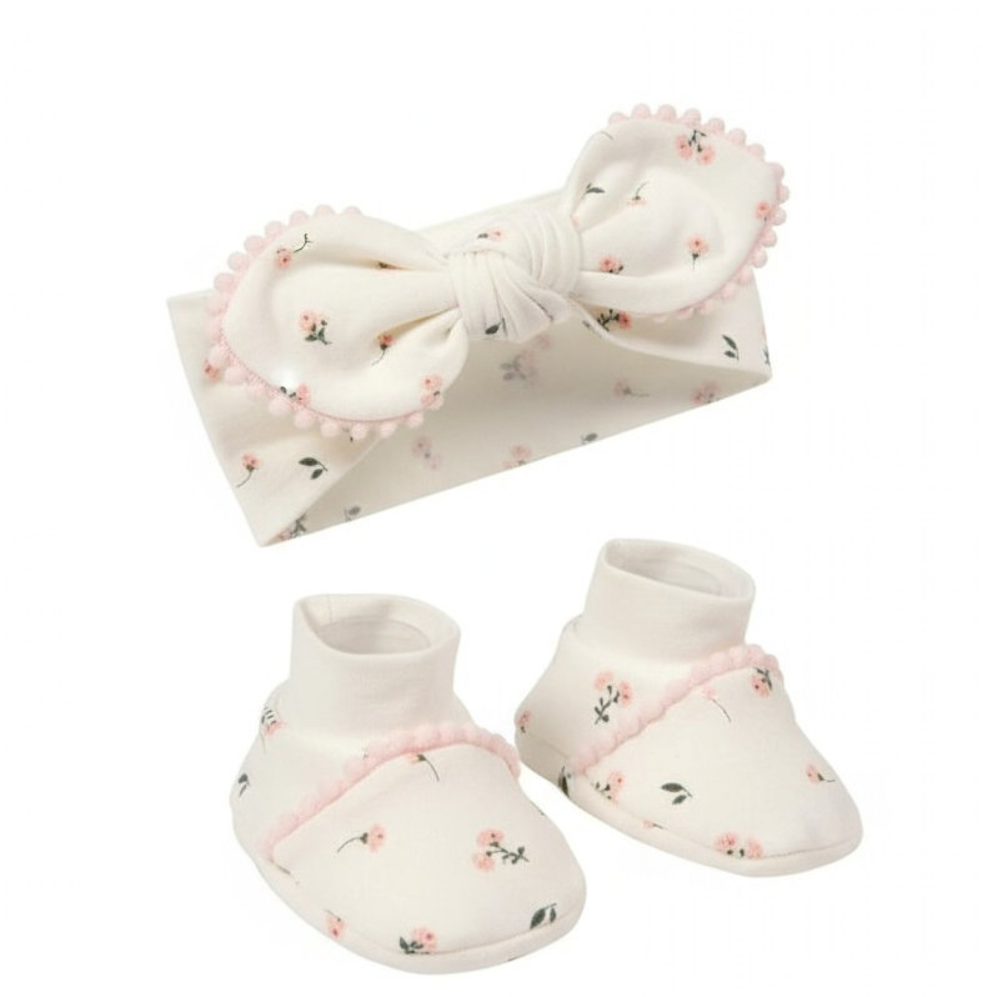 Nursery Time GP-25-1023 5035320250236 NT25-1023WP Headband and Bootie Set (0-6 months)