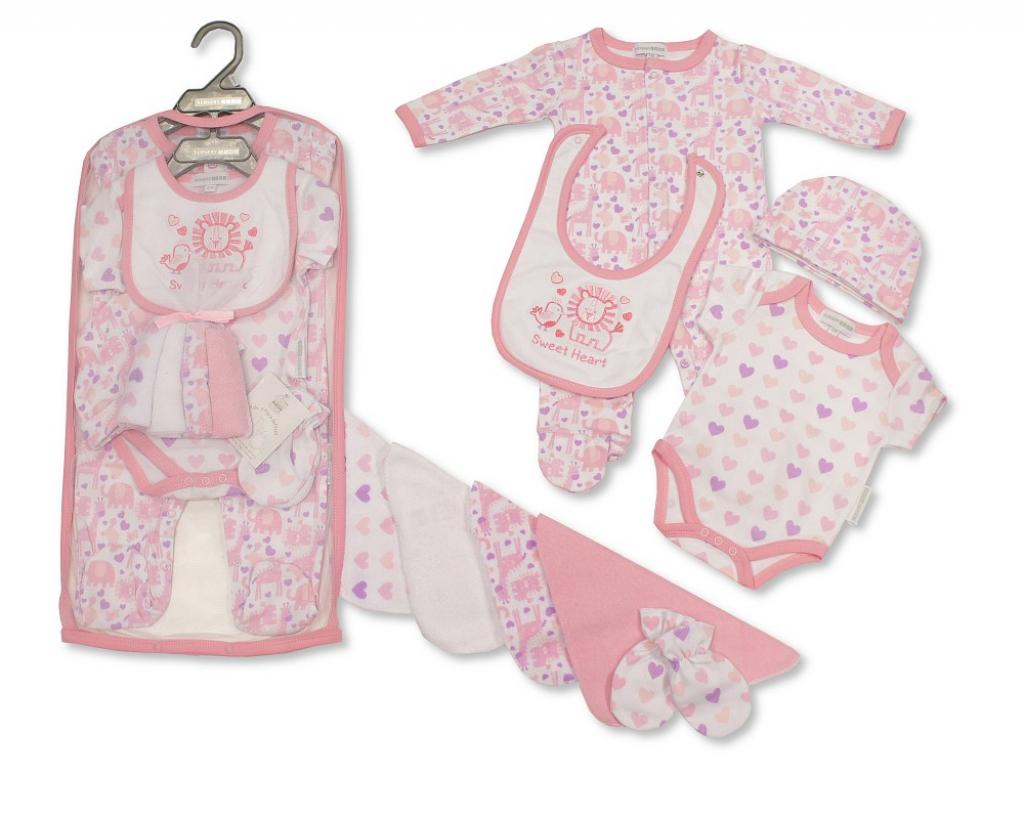 Nursery Time GP-25-1059P 5035320625591 NT25-1059P "Sweet heart" 9 Piece Layette Set (NB-6 months)