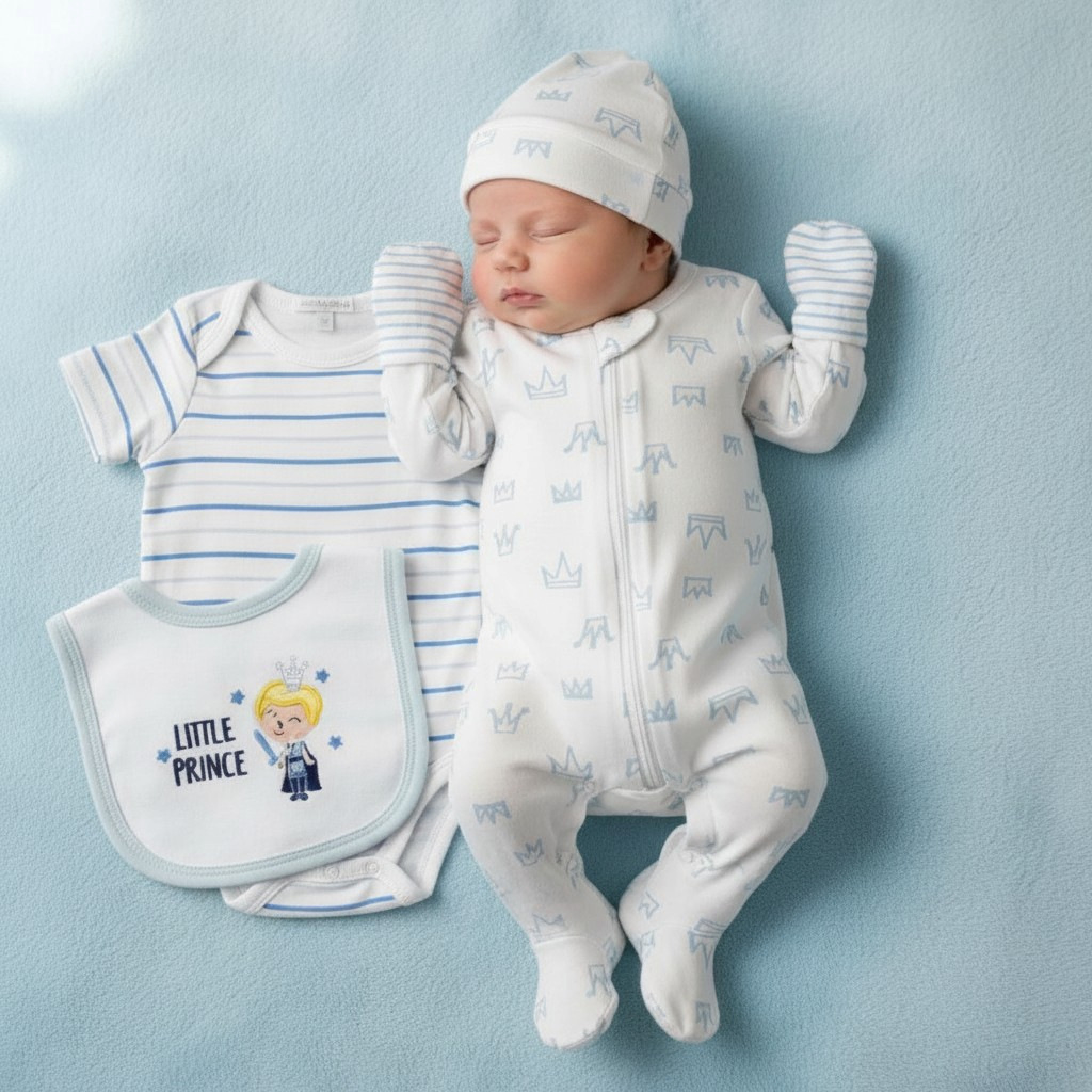 Nursery Time GP-25-1071 503532051072 9 NT25-1072S "Little Prince" 5 Piece Layette Set (NB-6m)