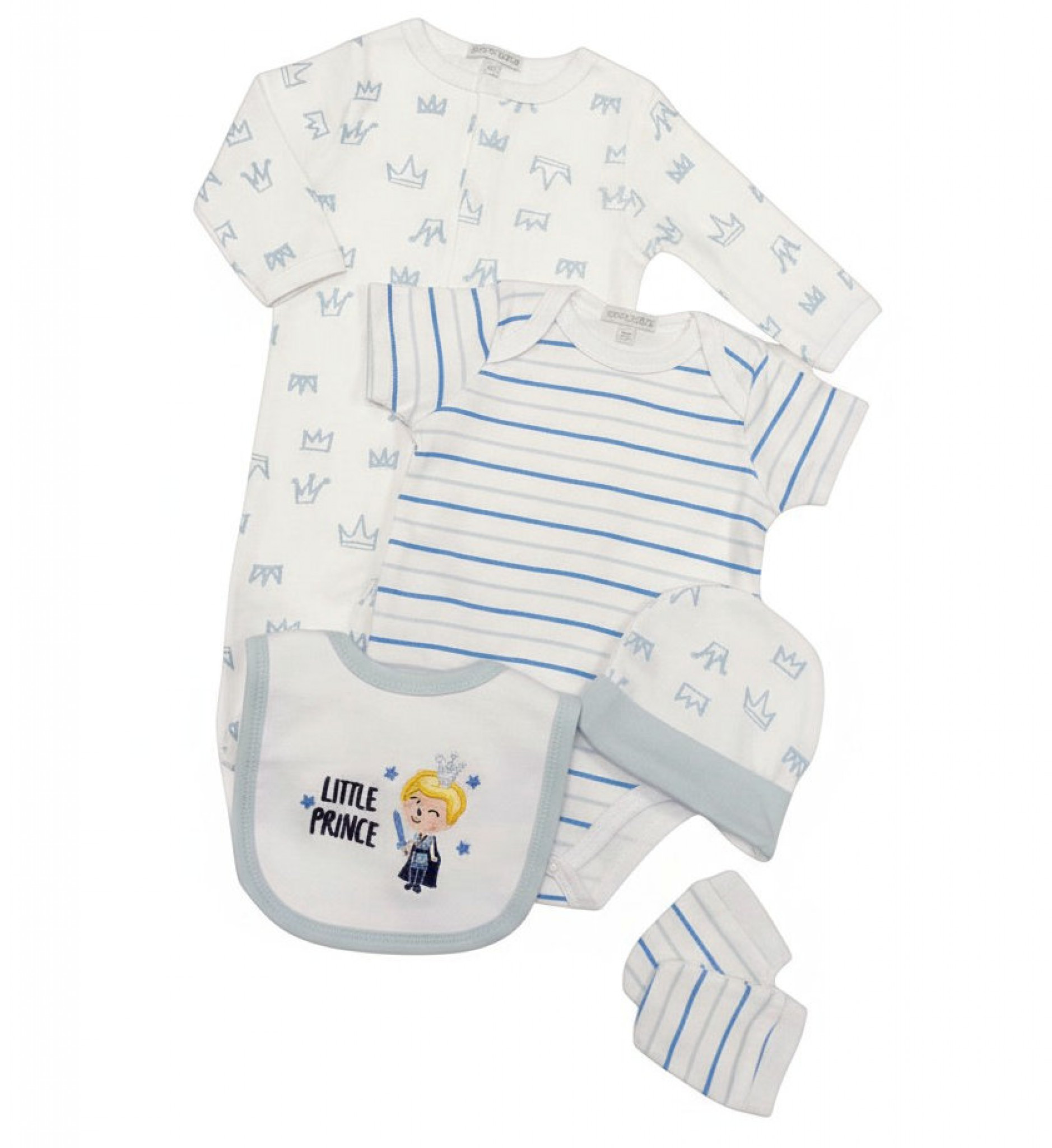 Nursery Time GP-25-1071 503532051072 9 NT25-1072 "Little Prince" 5 Piece Layette Set (NB-6m)