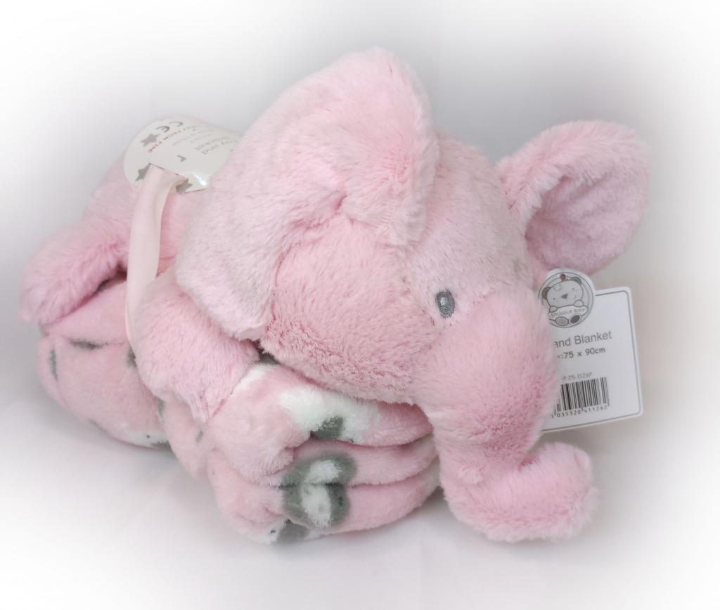 Snuggle Baby GP-25-1126P 5035320411255 SB25-1126P Pink "Elephant" Blanket and Toy.