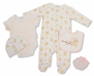 Nursery Time GP-25-1146  NT25-1146P "Dancing " 5 Piece Layette Set (NB-6 months)