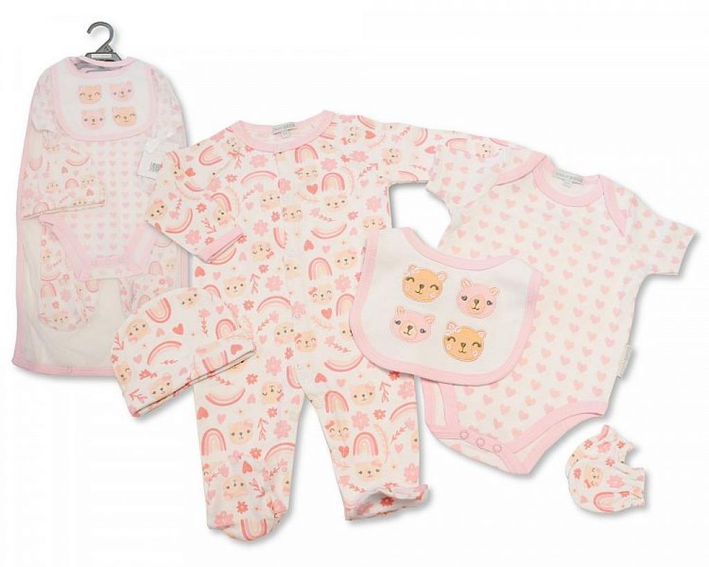 Nursery Time GP-25-1162 5035320511627 NT25-1162 "Bear and Cat" 5 Piece Layette Set (NB-6 months)