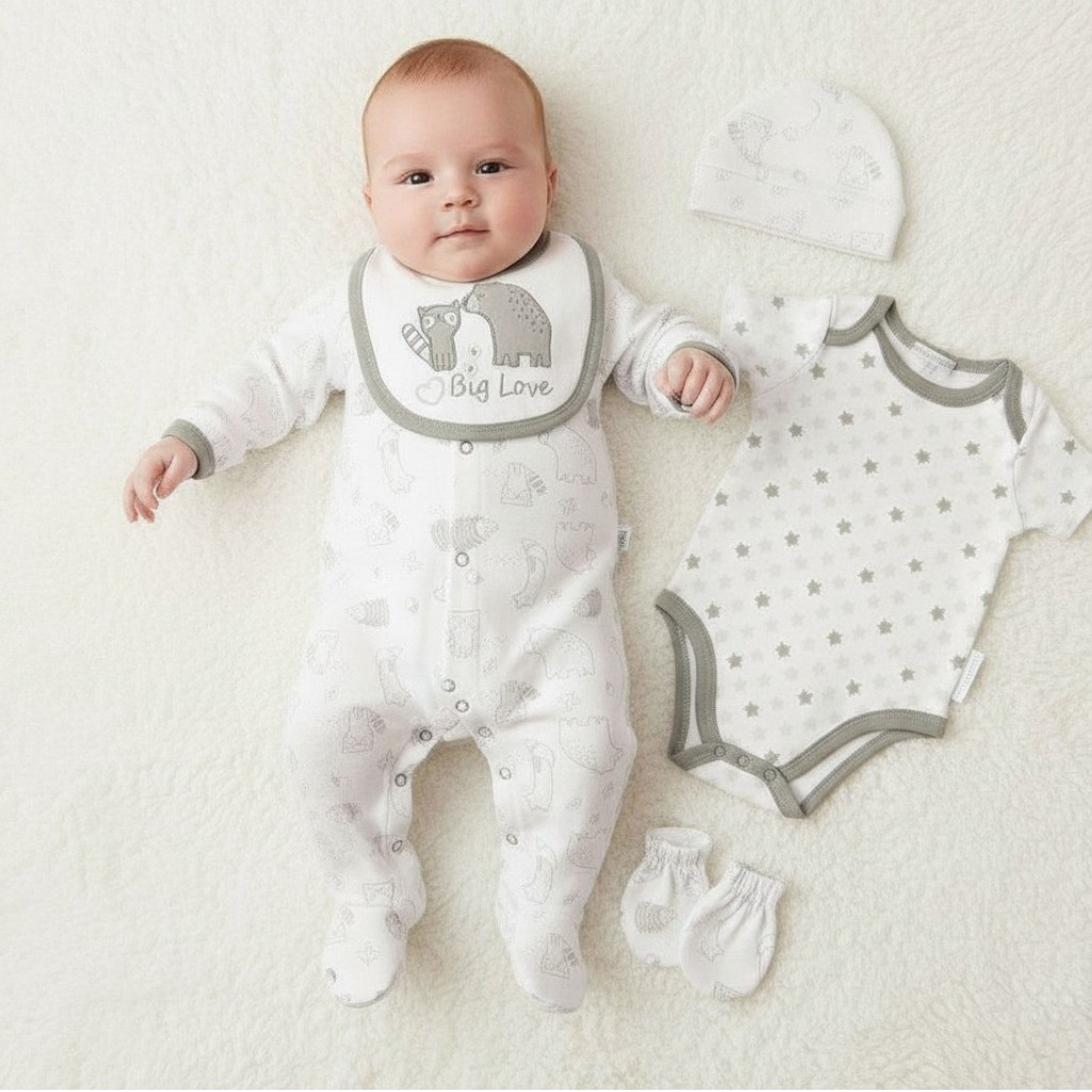 Nursery Time GP-25-1168 5035320511689 NT25-1168W "Big Love" 5 Piece Layette Set (NB-6 months)