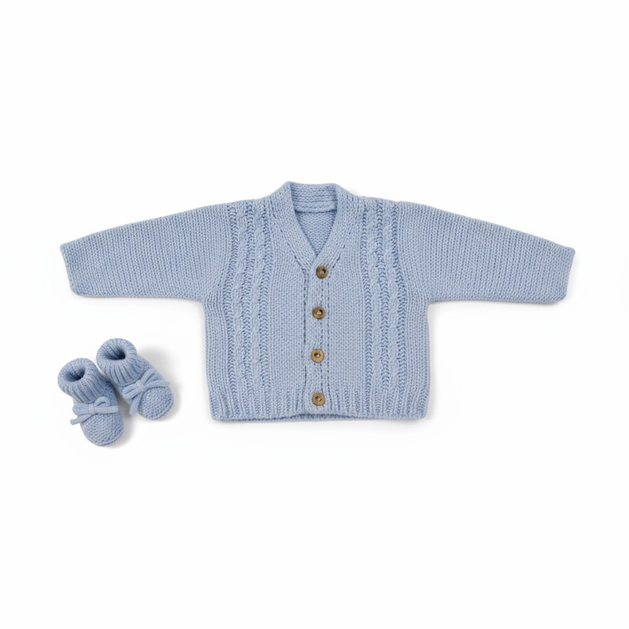Nursery Time GP-25-1221S 5035320625218 NT25-1221-S Sky Blue Cardigan and Bootie Set (0-12 months)