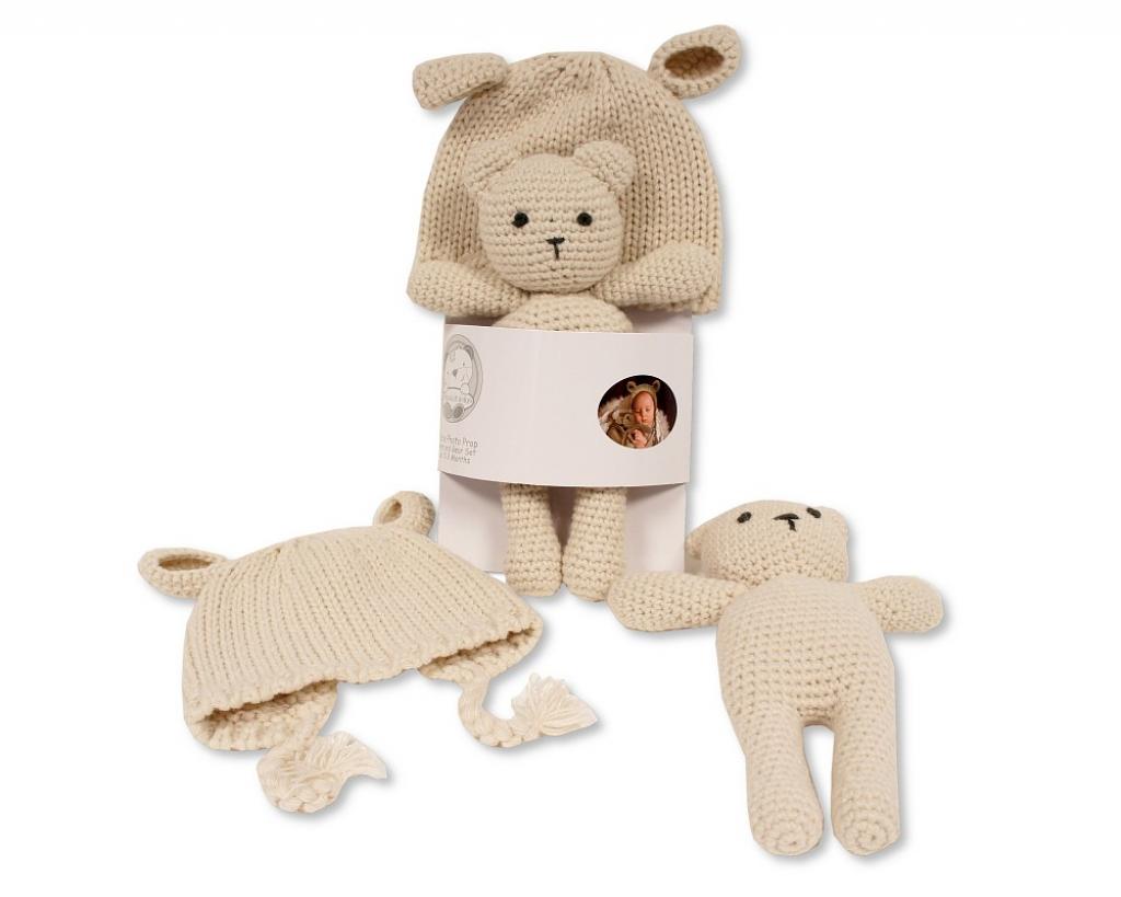 Snuggle Baby  5035320225272 SB25-1227T Knit Bonnet and Teddy (0-3 months)