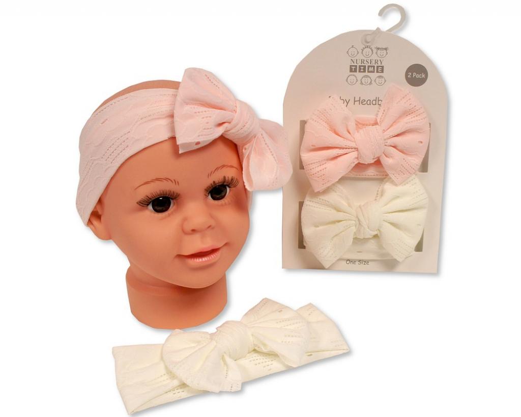 Nursery Time GP-25-1262 5035320512624 NT25-1262 2 Pack Large Bow Headband Set