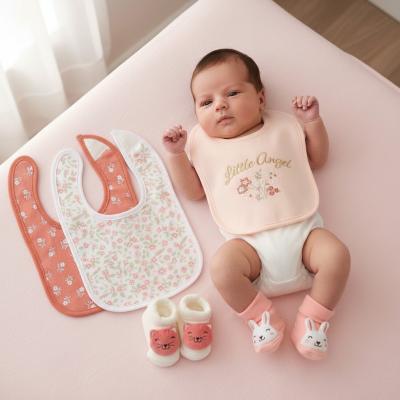 NT25-1300  5 piece  Bib and Bootie Set  (0-6 months)