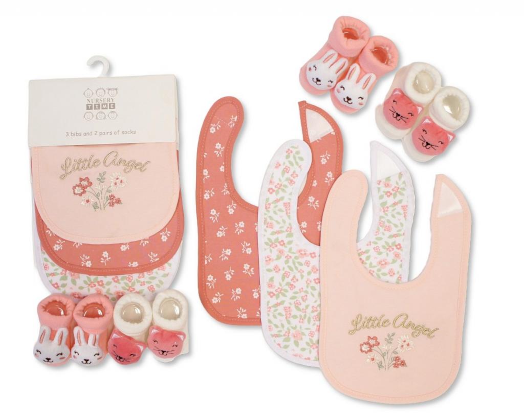 Nursery Time GP-25-1300 5035320625003 NT25-1300 Bib and Bootie Set (0-6 months)