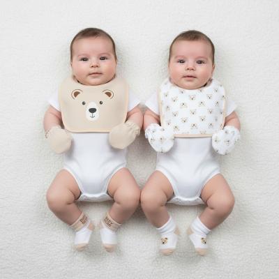 NT25-1359  8 Piece "Bear" Bib, Hat, Mitts and Socks Set  (0-3m)