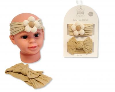 NT25-1398  Twin pack Daisy Waffle headband set 