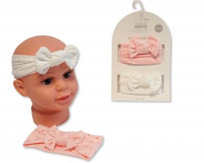 Nursery Time GP25-1399 NT25-1399pw Twin pack Stretch Bow headband set