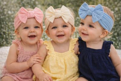 Nursery Time GP25-1404  NT25-1404A Cable Triple Pack Stretch Bow Headband Set