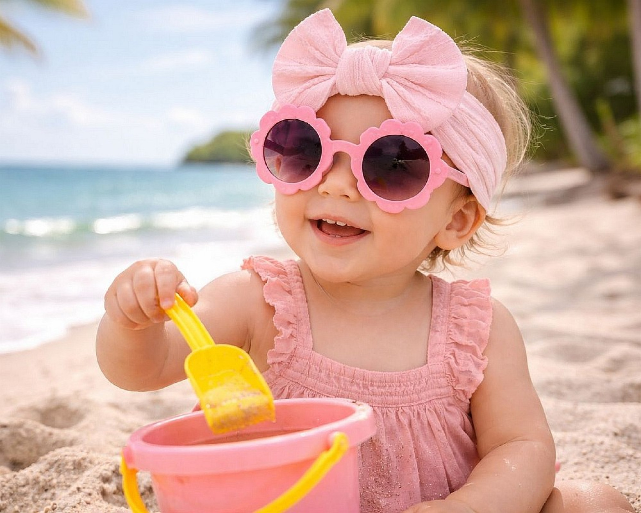 Nursery Time GP25-1405  NT25-1405P Flower Sunglasses and Headband Gift (approx 12m)