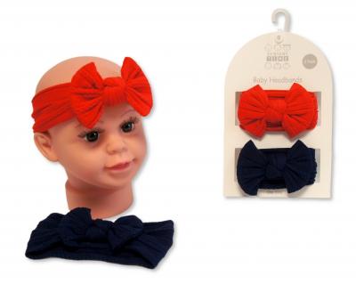 Nursery Time GP25-1400  NT25-1409NR Twin pack Stretch Bow headband set