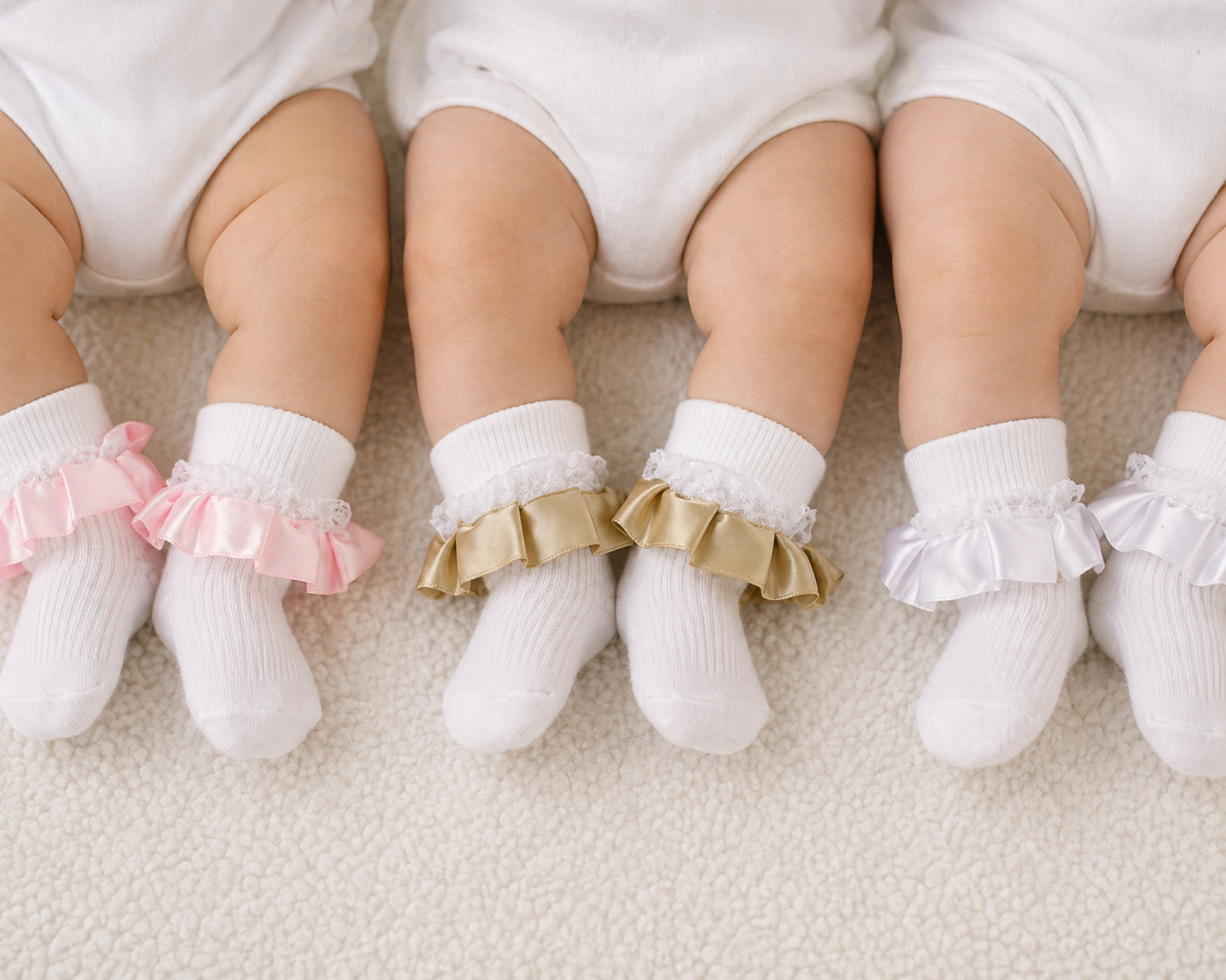 Nursery Time  * NT61-2233 Lace and Ribbon Ankle Socks (0-18m - Choose Colour)