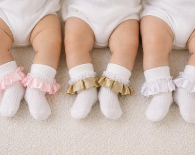 NT61-2233  Lace and Ribbon Ankle Socks  (0-18m - Choose Colour)