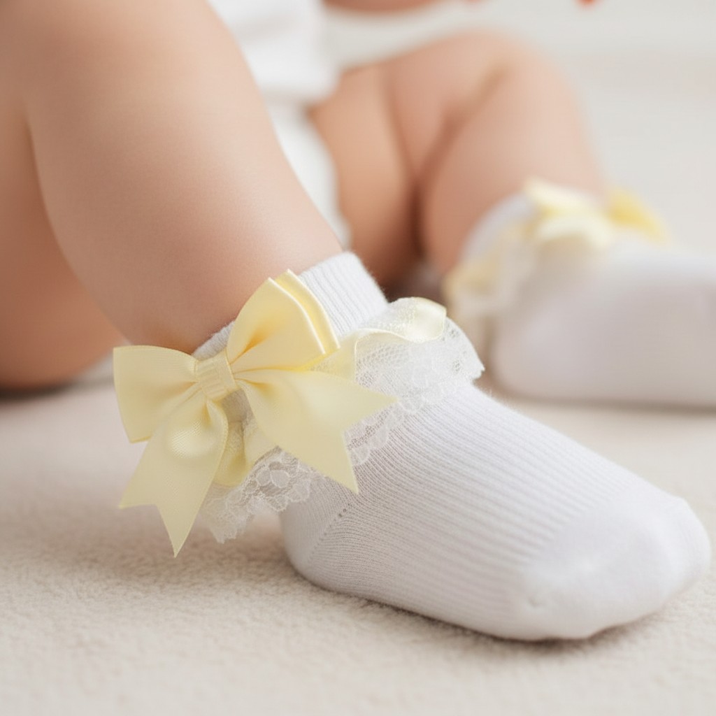 Nursery Time Bw 61-2114S 503532020003 NT61-2220-L Lemon Yellow Lace Sock (0-18 months)
