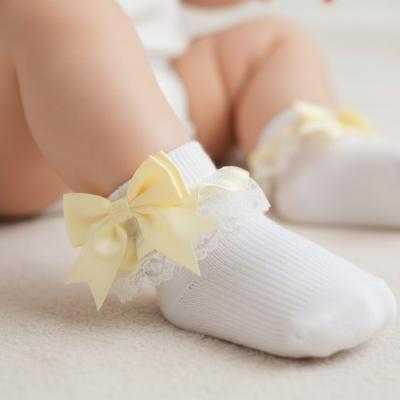 NT61-2220-L  Lemon Yellow Lace Sock  (0-18 months)