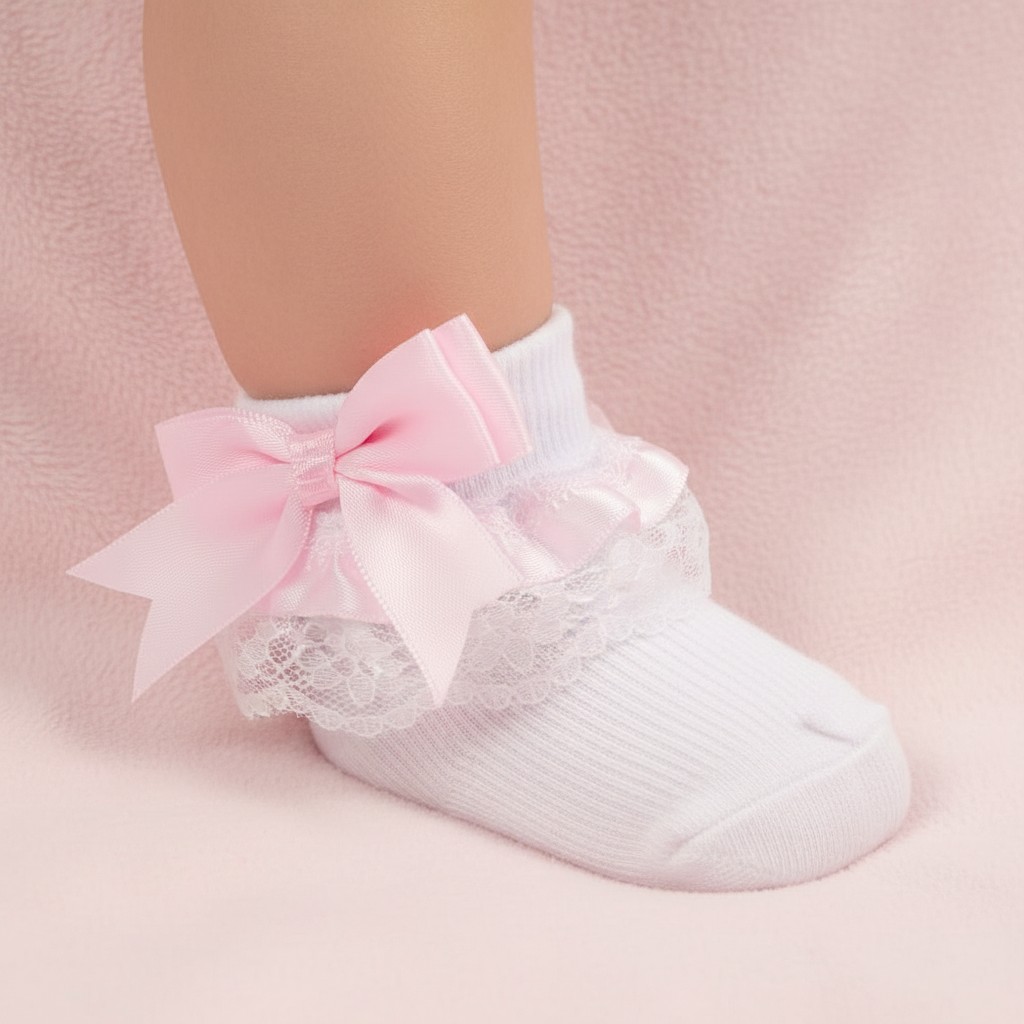 Nursery Time Bw 61-2220 503532020403 1 NT61-2220-P Pink Lace Sock (0-18 months)