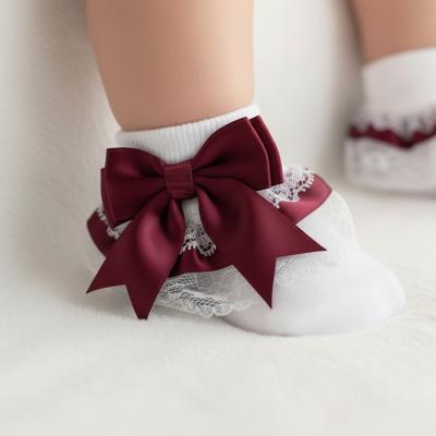 NT61-2220-WI  Wine Lace Sock  (0-18 months)