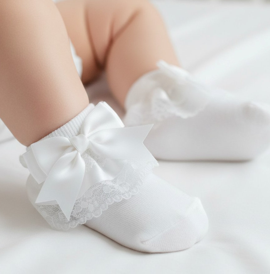 Nursery Time  * NT61-2220W White Lace Sock (0-18 months)