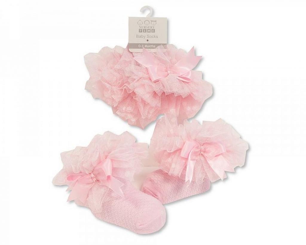 Nursery Time Bw 61-2220 5035320224039 NT61-2222P Pink Tutu Lace Sock (0-18 months)