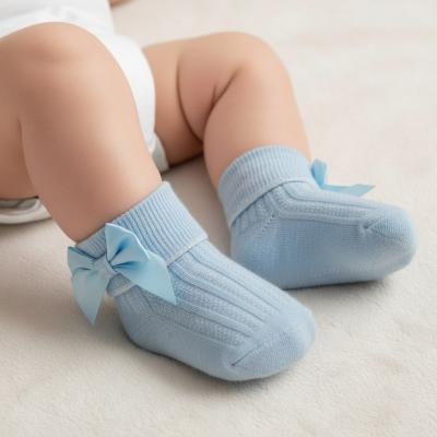 NT61-2223S-0-3  Sky Bow Socks  (0-3 months)