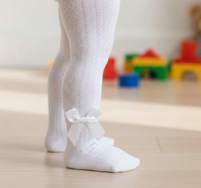 NT61-2232-W White Bow Tights (NB-24 months - Choose Size)