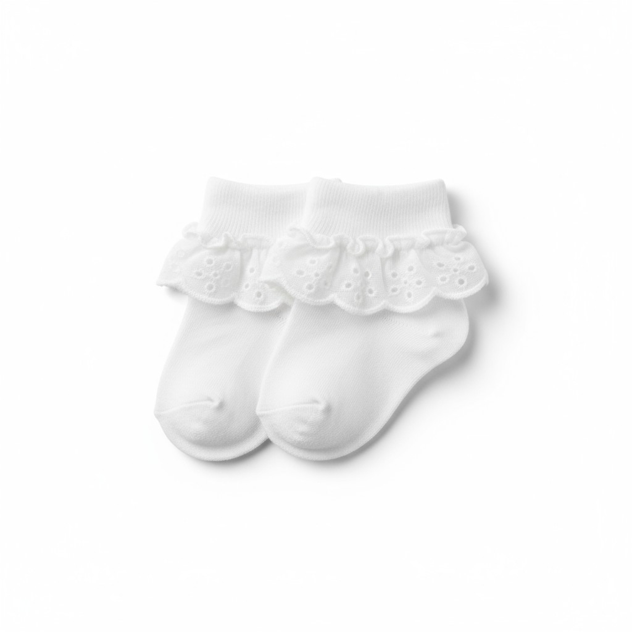 Nursery Time * NT61-2235W Broderie Anglaise Ankle Socks (NB-6m - Choose Size)