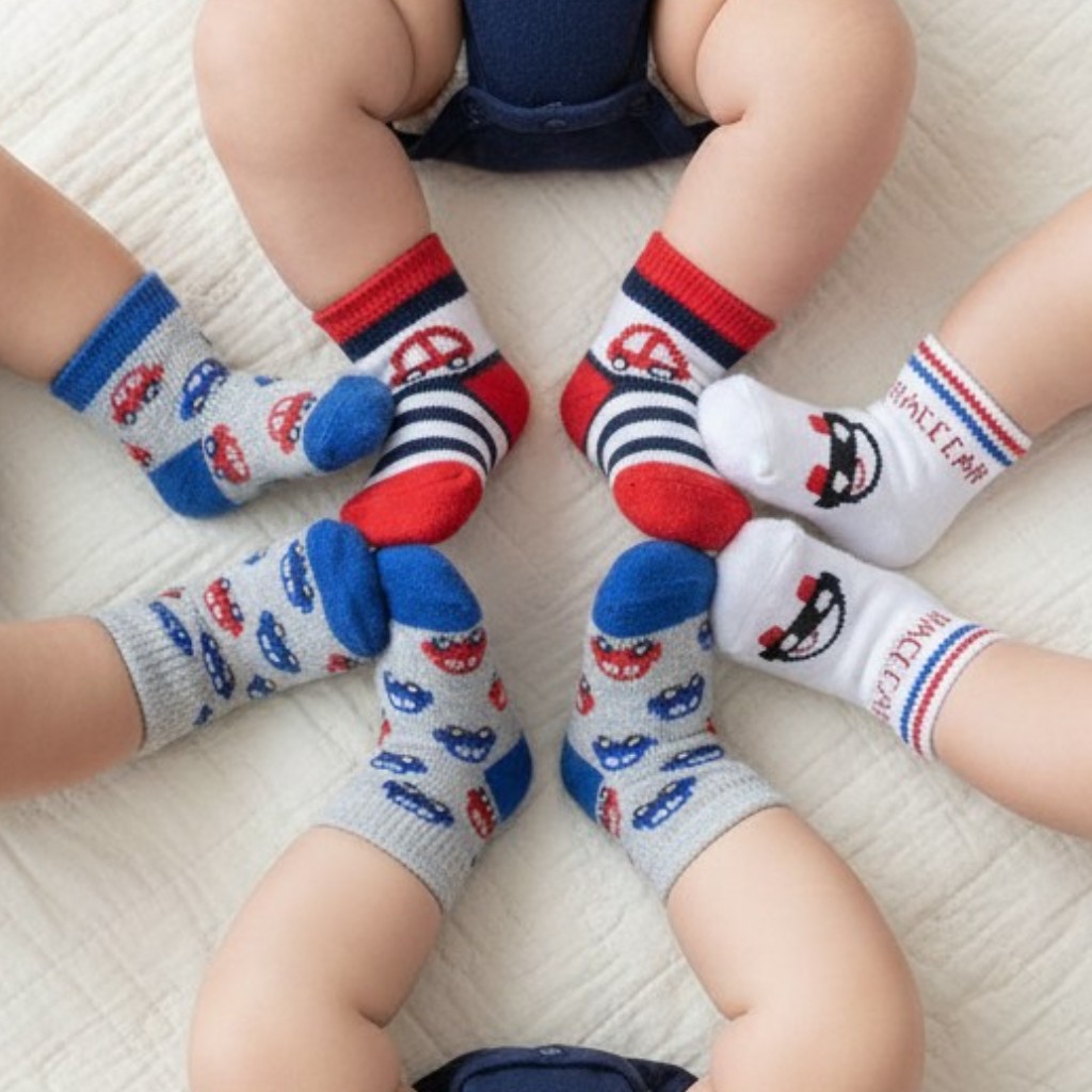 Nursery Time BW-61-2244 0-3m = 5035320322445, 3-6m = 5035320622446 NT61-2244A Triple Pack "Car" Socks (Choose Size 0-6m)