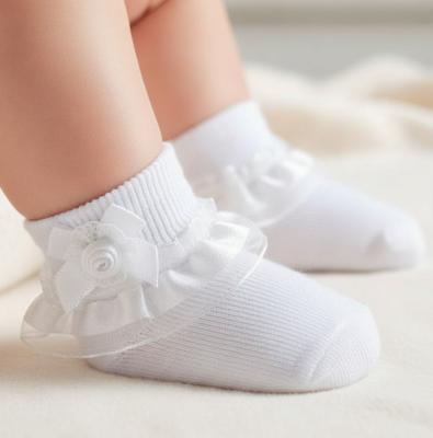 NT61-2250  White Ribbon Lace Sock  (0-18 months)