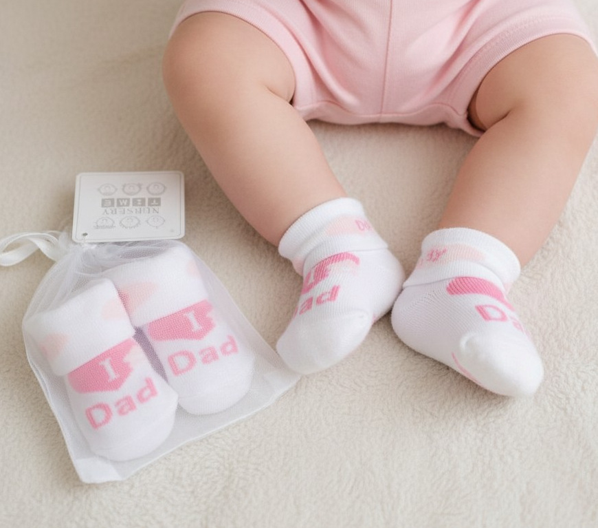 Nursery Time Bw 6115-2117 503532062116 6 NT6115-2117-P Pink Daddy Bagged Sock (00-0)