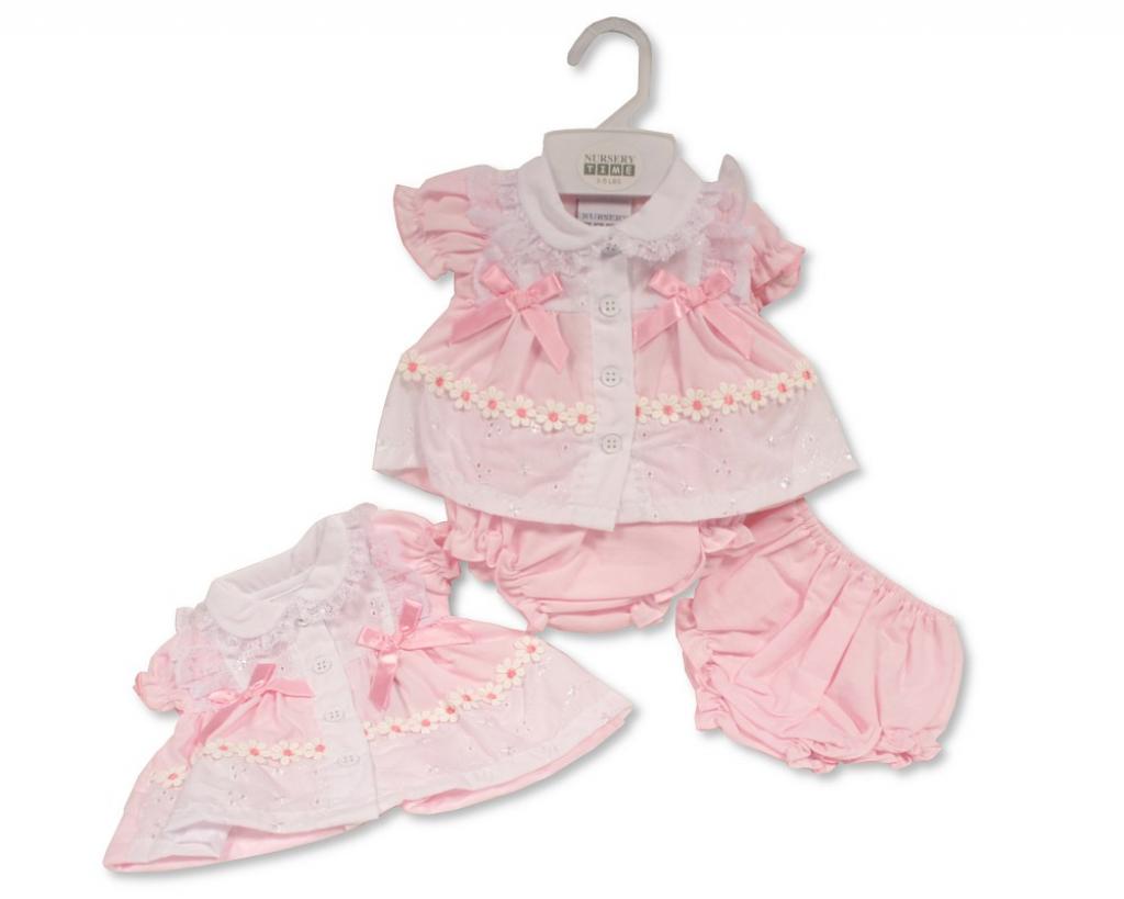 Nursery Time PB-20-576 5035320205762 NTLBW20-576 "Daisy and Bows" Dress Set (3-8lbs)