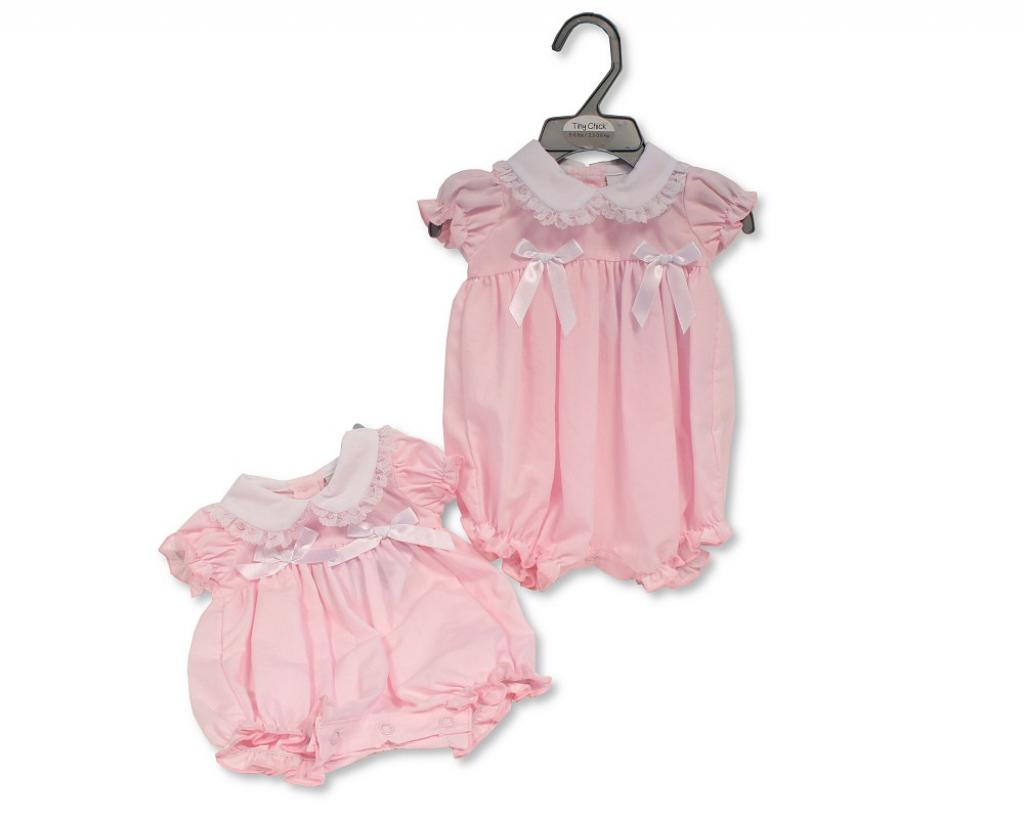 Tiny Chick PB-20-614 5035320206141 TCLBW20-614 "Bows and Lace" Romper (3-8lbs)