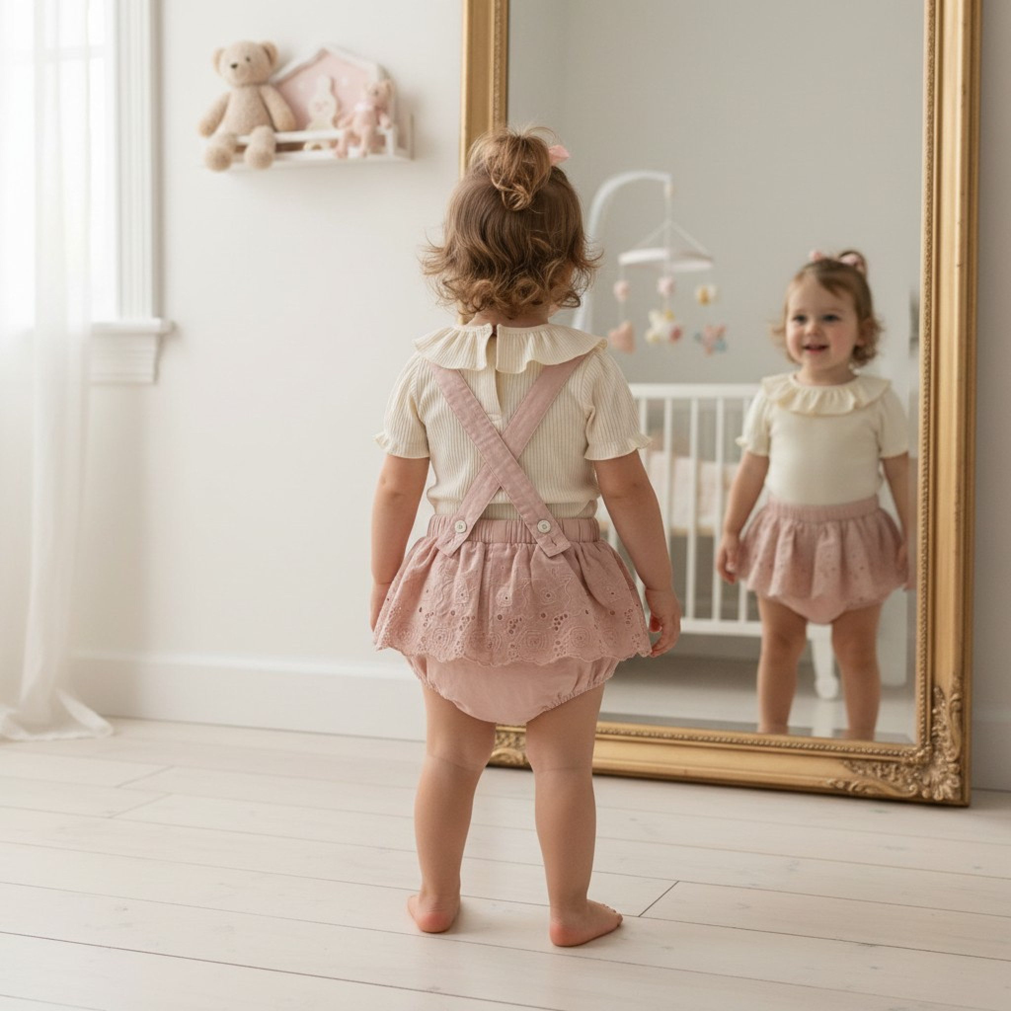 OKLI Fashion Kids  * OK2023 Broderie Anglaise Jam Pant Set ( 6-24 months)