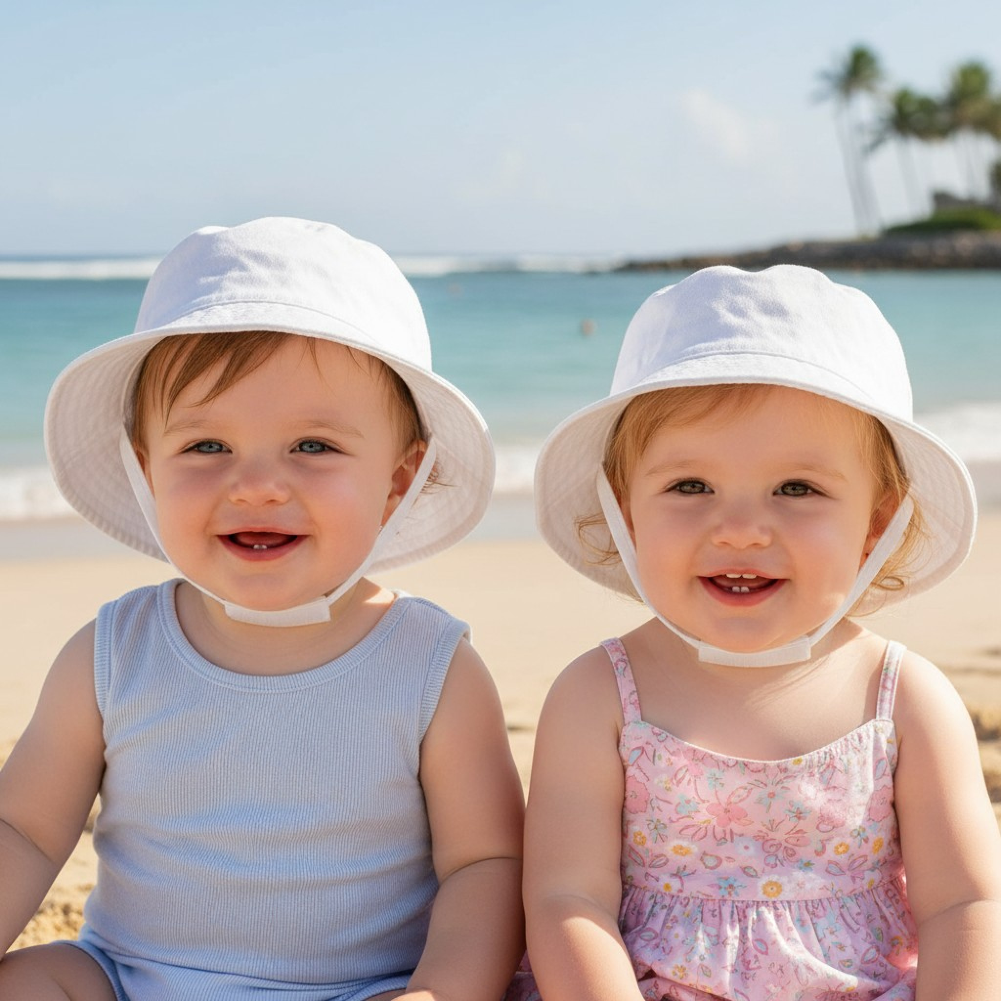 Pesci Baby KIDS/0192 5055185835706 PB0192W Bucket Hat with Chin Strap (0-12 months)