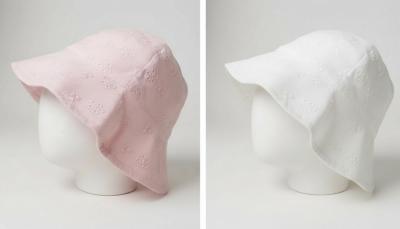 Pesci Baby KIDS/0383  PB0383-WP Broderie Anglaise Overlap Hat ( 6-18 months)