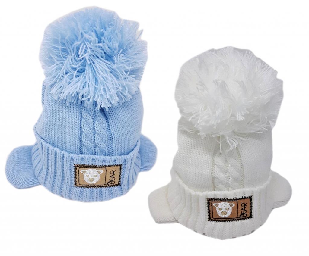 Pesci Baby  5055185825714 PB6097 Teddy bear fleece lined knitted hat (0-6 months)