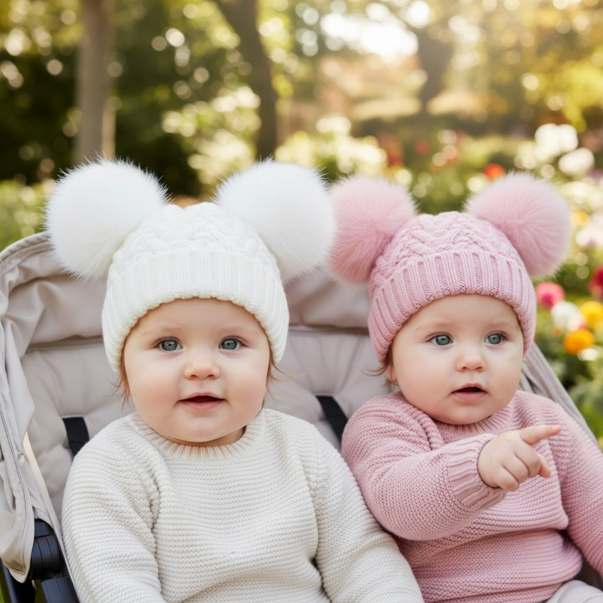 Pesci Baby KIDS/6229 * PB6229 Zigzag Pom Pom Hat (0-6 months)