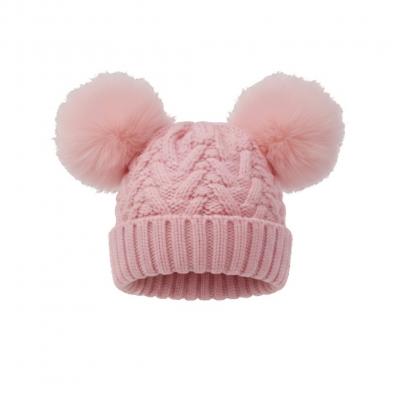 Pesci Baby KIDS/6229 * PB6229PW Zigzag Pom Pom Hat (0-6 months)
