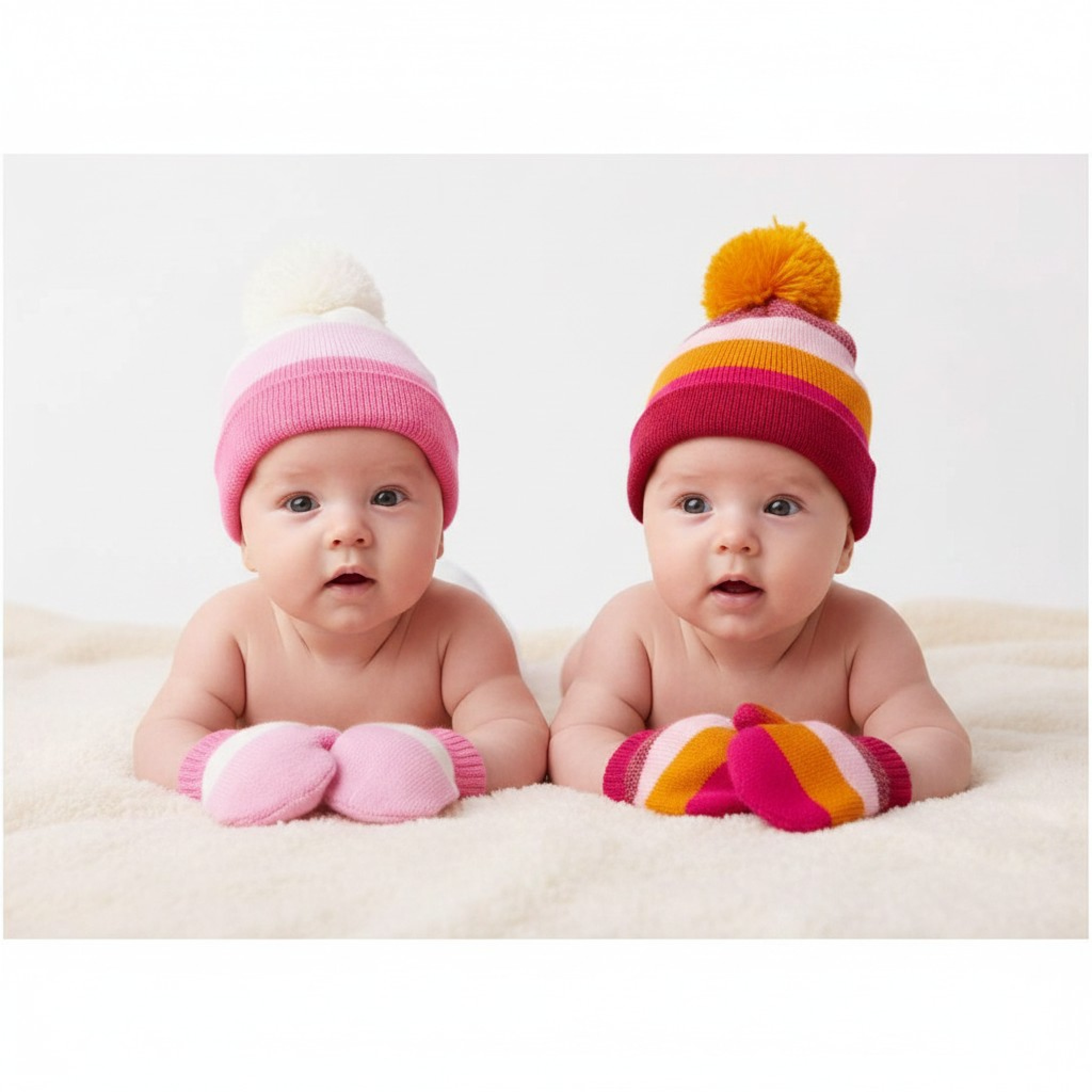 Pesci Baby KIDS/6233 * PB6233A Hat and Mitten set ( 0-6 months)
