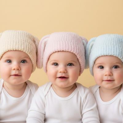 PB6251A  Chenille Hat with Ears  (0-6 months)
