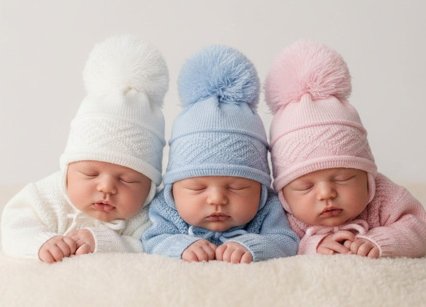 Pesci Baby KIDS6256 * PB6256A Large Pom Pom Knit Hats (0-6 months)