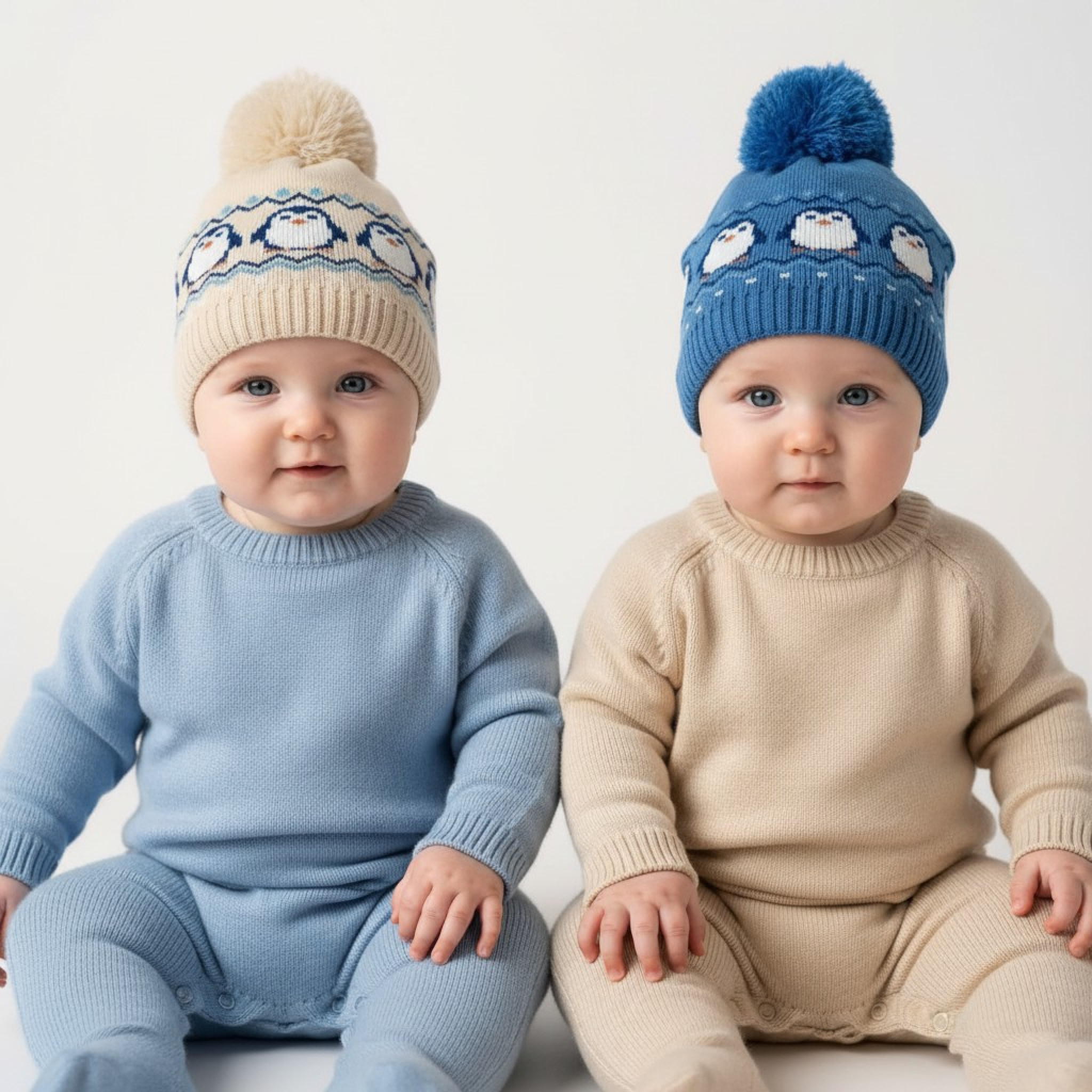Pesci Baby KIDS 6259 * PB6259A Fully Lined Pom Pom Penguin Hat(6-18months)
