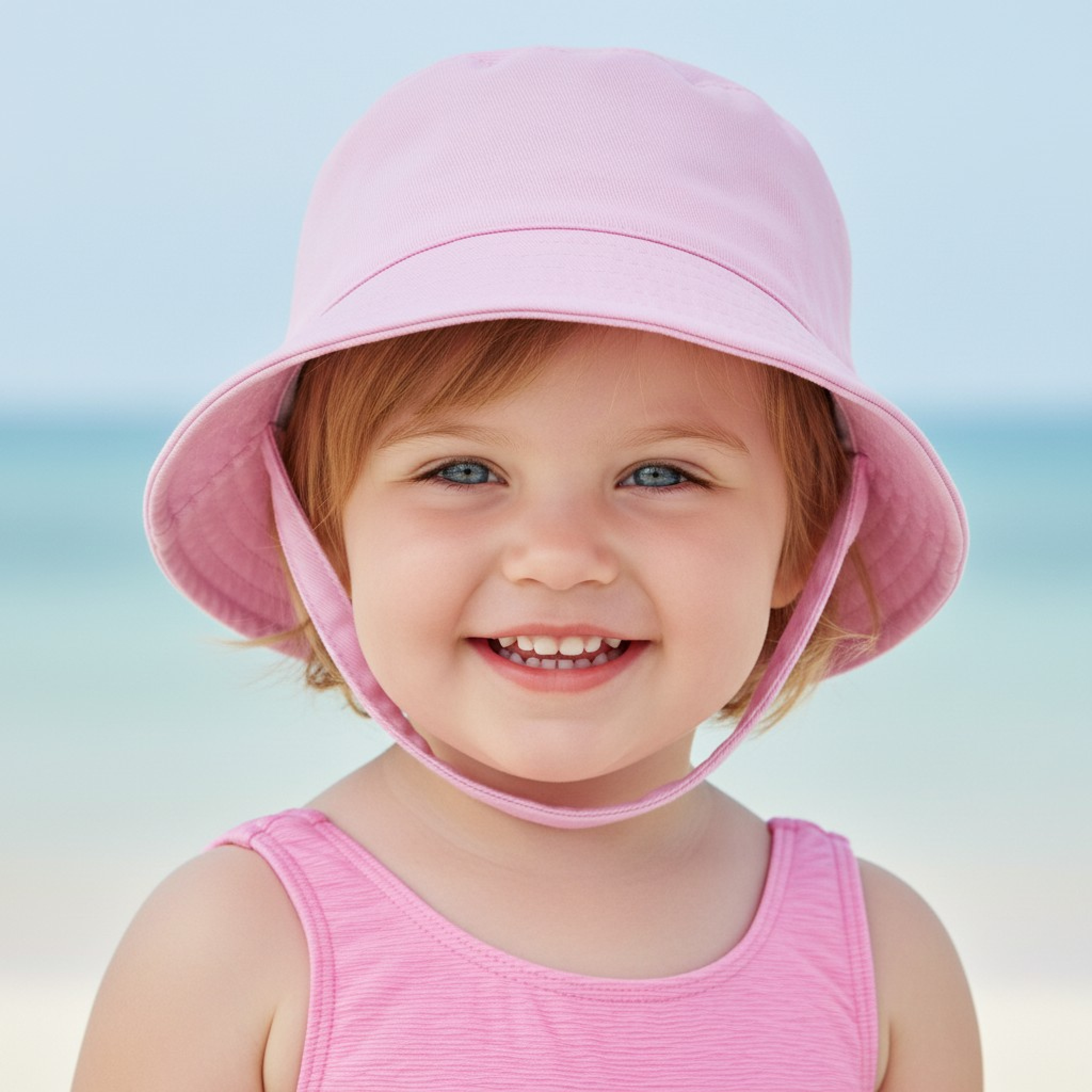 Pesci Kids KIDS/0242 5055185857043 PK0242P Pink only Bucket Hat with Chin Strap (12-48 months)