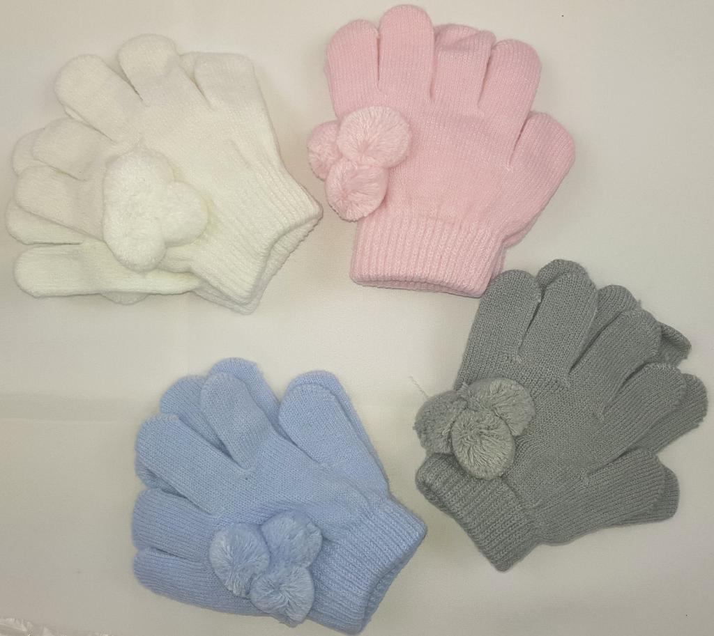 Pesci Kids  5055185825929 PK6201- Pom Pom gloves (Infant)