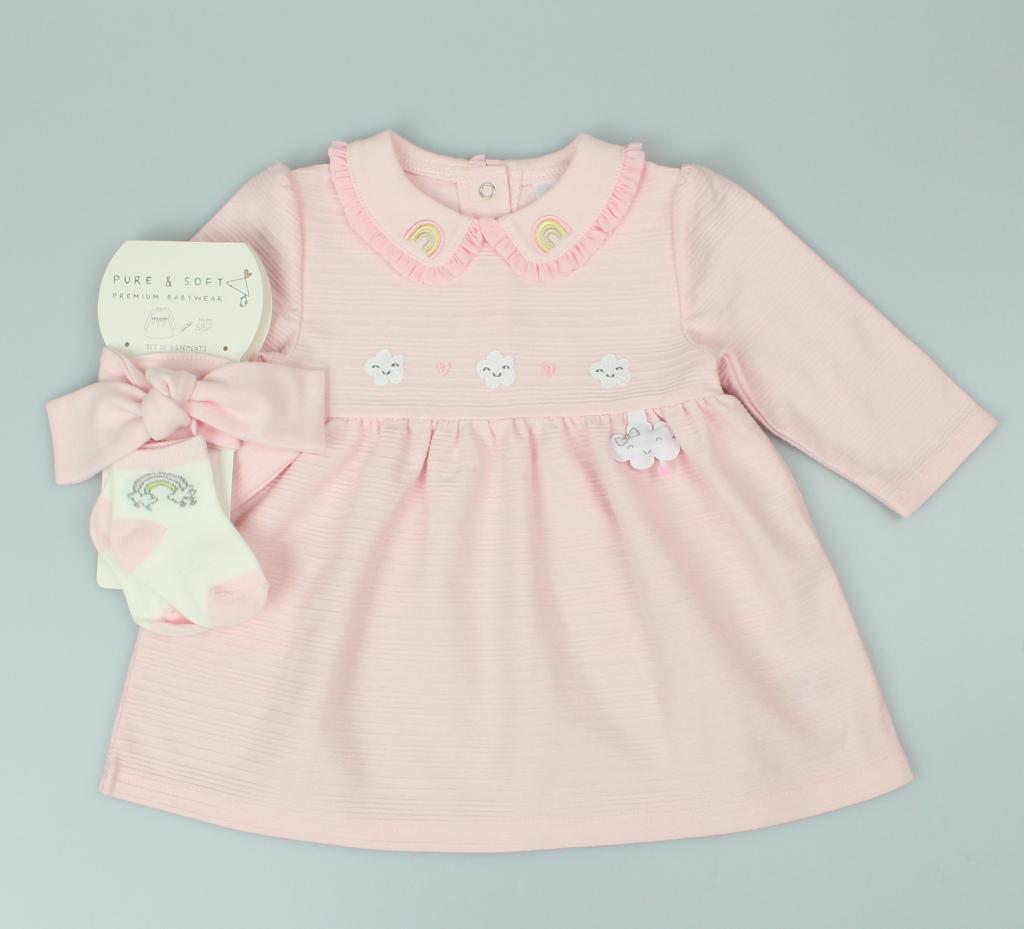 Pure & Soft DRS/E13324 * PSE13324 Ottoman "Nursery" Dress Set (0-6 months)