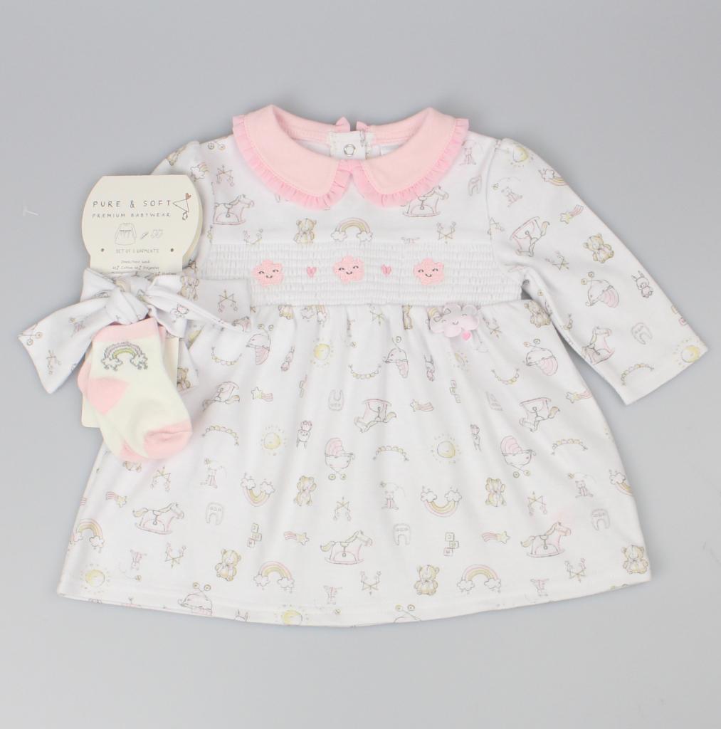 Pure & Soft DRS/E13325 * PSE13325 "Nursery" Dress Set ( 0-6 months)