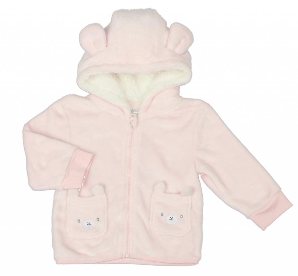 Pure & Soft   PSG33055 Pink bear Fleecy jacket ( 6-24 months)